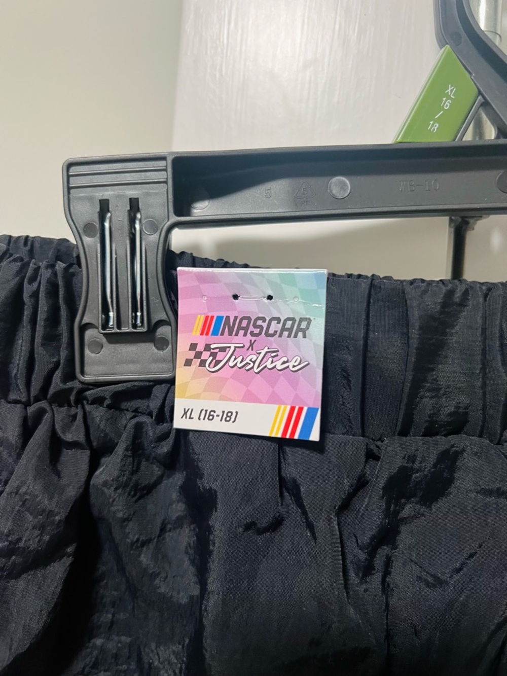 Justice x Nascar Black Elastic Waist Shorts With Pink Accents - Picture 4 of 4